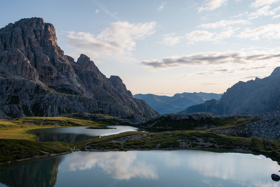 Photo from Unsplash (mountain lake landscape).