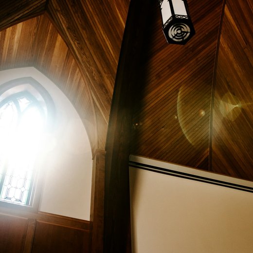 Photo from Unsplash (light through stained glass).